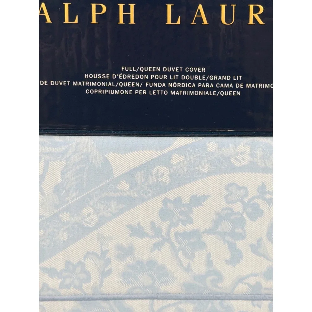 Ralph Lauren Aubree Paisley Full Queen Duvet Cover Blue Cotton 92x96 NEW